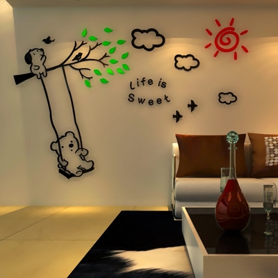 亚克力3d水立体墙贴教室装饰文化墙贴儿童房卡通墙贴纸贴画创意