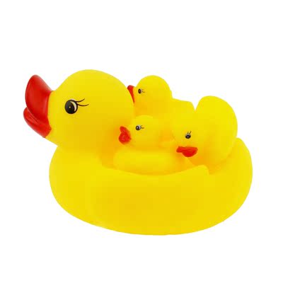 小黄鸭婴儿洗澡玩具儿童戏水玩具子母黄鸭宝宝玩水玩具捏捏叫