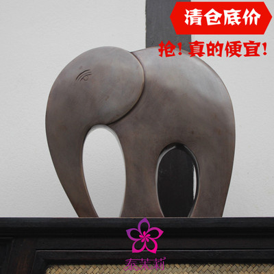 泰国大象摆件 纯手工工艺品 铜象 抽象大象装饰品办公室现代时尚