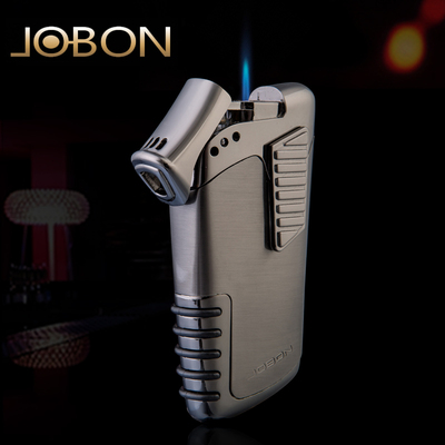jobon中邦 打火机 防风 男士充气 金属皮具雪茄火机 高档创意礼品