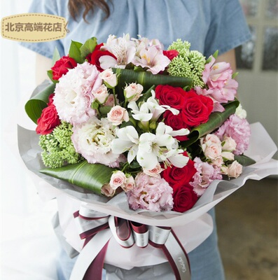 西岱岛北京实体店送花鲜花速递红玫瑰花束生日纪念日 美丽诗集