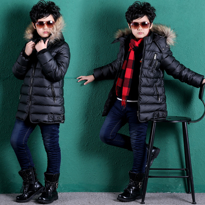 童装冬装男童外套加厚中大童棉衣服2015冬季韩版儿童中长款棉袄潮
