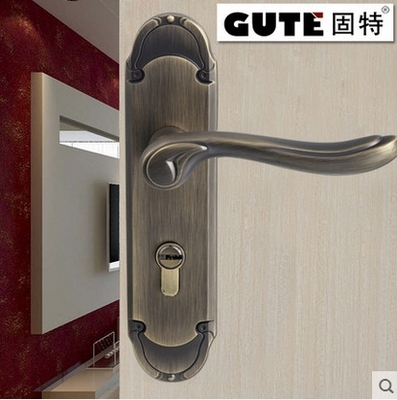 固特9555 青古铜房门锁 双舌卧室内轴承执手锁具 复古欧式门把手