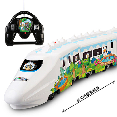 可充电动车遥控火车高铁和谐号车模型儿童玩具男孩3-6岁生日礼物