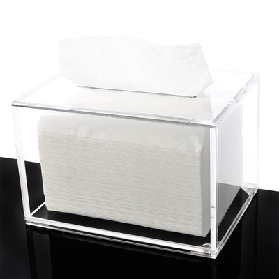 商务纸巾盒客厅透明亚克力家用手抽纸巾盒抽取式滑盖纸巾盒抽纸盒
