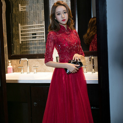轻奢品牌梵炫FanXuan新款韩式新娘礼服长袖结婚修身宴会晚礼服