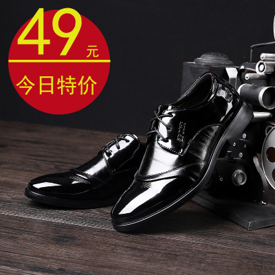 【天天特价】男士日常真皮系带2015新品男鞋尖头英伦风商务皮鞋子