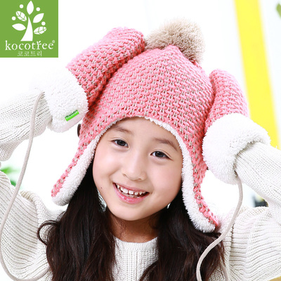 韩国kk树秋冬天儿童手套宝宝手套可爱小孩加绒护手女款保暖手套