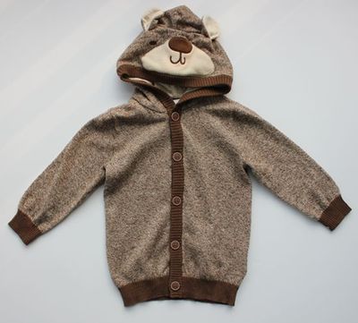 双11婴儿针织开衫宝宝针织外套带帽男童秋冬童装宝宝儿童毛衣线衣
