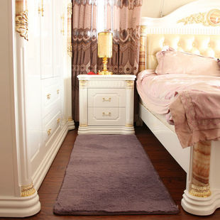 冬季家用特卖纯色丝毛地毯床边客厅卧室茶几地垫床头毯长方形防滑
