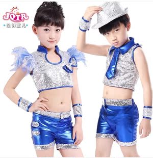六一新款儿童爵士舞演出服女幼儿演出服装男童儿童爵士舞服装女童