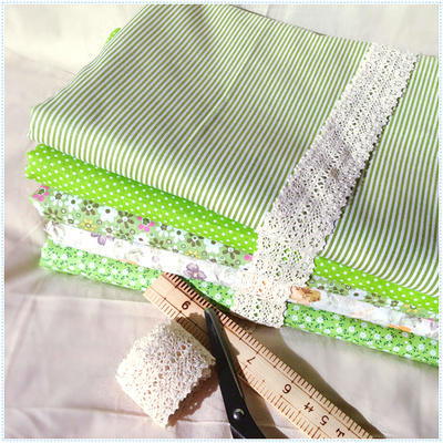 平纹棉布布料 绿色布组 手作DIY手工布艺材料 拼布