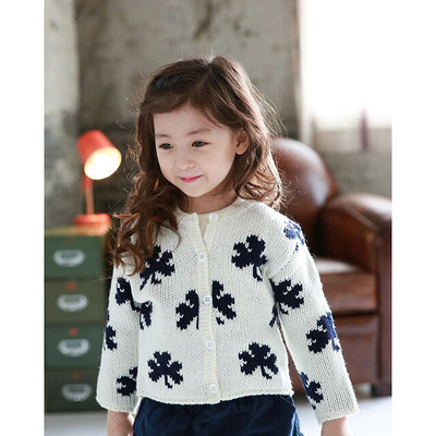 韩国童装2015秋冬款女童儿童毛衣针织外套宝宝开衫线衫 婴儿 纯棉