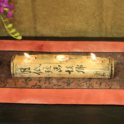 中式复古烛台装饰品摆件餐桌树脂蜡烛台婚庆道具仿古烛台静夜思