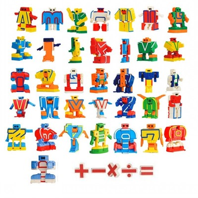字母变形机器人 数字变形金刚 变形金刚战队套装 儿童益智玩具