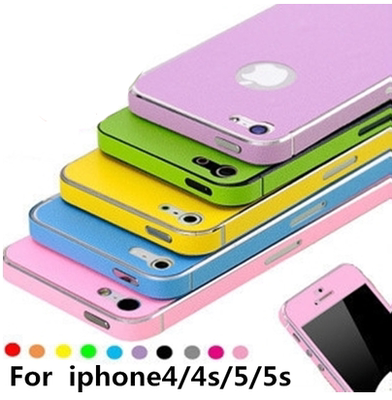 iphone4/4S/5手机皮纹全身贴5s侧边贴彩膜贴膜贴纸苹果纯色全身贴