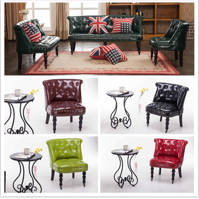欧式法式复古布艺单人时尚沙发椅子小户型书房卧室椅咖啡会所沙发