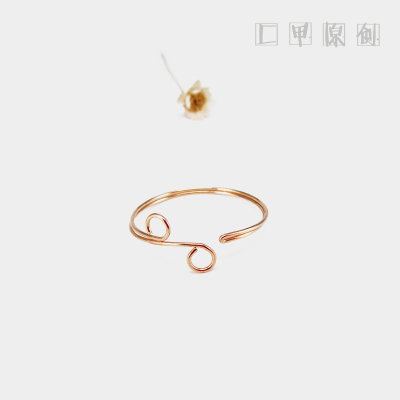 fangjia匚甲原创饰品新品来袭美国进口14k包金纯手工极简绕线戒指