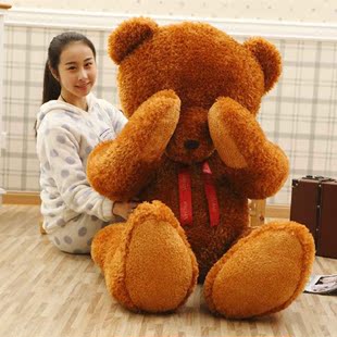正版害羞熊毛绒玩具大号抱抱熊公仔布娃娃泰迪熊玩偶生日礼物女生