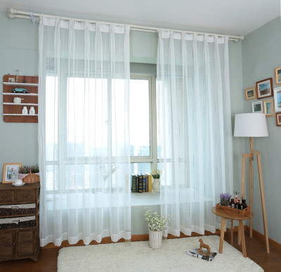 北京上门测量安装定制纱帘窗纱白色亚麻纯色客厅飘窗竖条阳台韩式