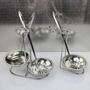 不锈钢火锅勺托盘架厨房放勺子的架子单双托架可选漏勺托架