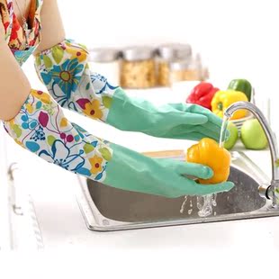 带绒家务手套加绒加厚洗衣洗碗手套家用洗车洗菜清洁塑料手套