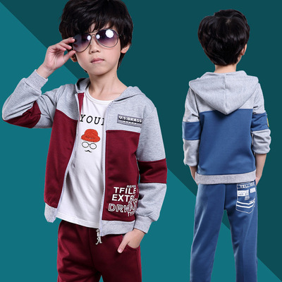 2016童装男童两件套 秋季新款韩版男童运动套装儿童休闲套装特价