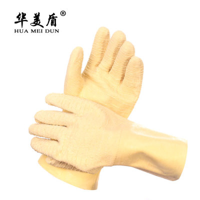 浸胶皱纹胶挂胶工业耐油耐磨防滑冬季保暖加绒加厚劳保作业手套