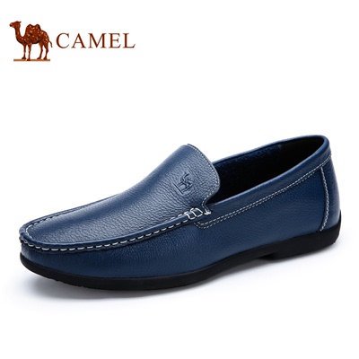 Camel/骆驼男鞋 真皮耐磨简约套脚懒人鞋 2015新款舒适休闲皮鞋
