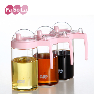 日本Fasola无铅玻璃油壶 安全防漏油瓶 油罐 醋壶调料瓶 调味瓶