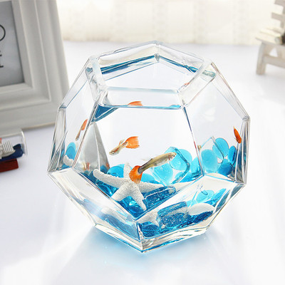 包邮 玻璃鱼缸 斗鱼缸 热带鱼缸 孔雀鱼凤尾鱼缸  办公桌面小鱼缸