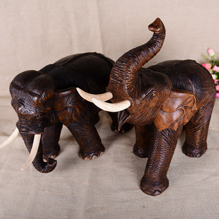 泰国工艺品 东南亚木雕风水摆件客厅玄关招财大象摆件 木雕象摆设