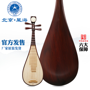 北京星海琵琶乐器 专业老红木琵琶微凹黄檀木材质木轴木相8917