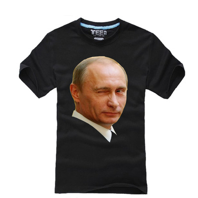 俄罗斯总统普京t恤短袖男士夏季宽松上衣圆领薄款上衣半袖个性T恤