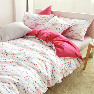 韩式春夏简约纯棉四件套全棉夏季床品套件被套床单床上用品三件套