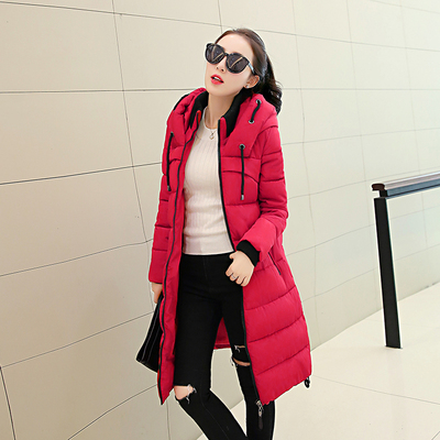 冬季2015韩版时尚长款过膝棉衣女加厚保暖羽绒棉大码显瘦学生外套