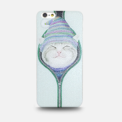 Yige-卡通拉链猫 萌猫苹果6plus手机套保护壳iPhone6手机壳4.7