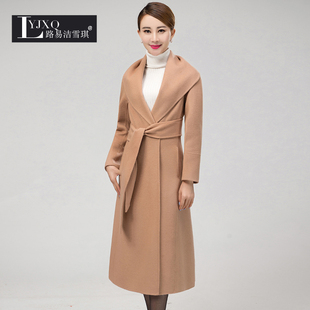 2015秋冬韩版羊毛呢大衣修身女装毛呢外套高端双面绒大衣女中长款