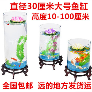 透明生态创意圆形鱼缸玻璃乌龟缸造景小型金鱼缸迷你花瓶水培花盆