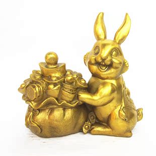 纯铜十二生肖兔铜金钱生肖兔子铜兔子摆件小摆件 招贵人化小人
