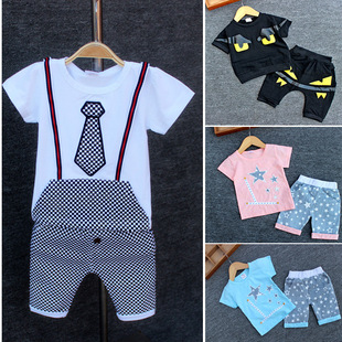 儿童套装男童夏装1-2-3-4岁婴幼儿衣服韩版潮装中小童两件套特价