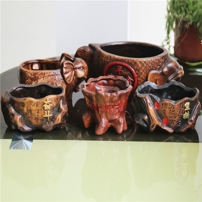 高档陶瓷花盆 万象更新陶瓷盆 复古花盆 个性 创意 大吉大利花盆