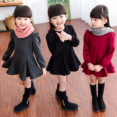 童装女童2015秋冬装新款韩版儿童连衣裙加厚加绒宝宝长袖公主裙子
