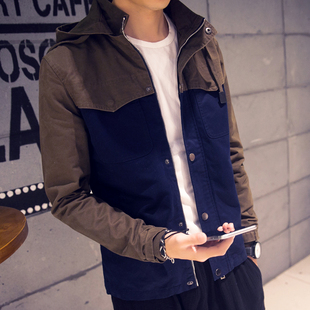 2015男士夹克薄款韩版修身青年大码秋季外套男装休闲上衣潮jacket