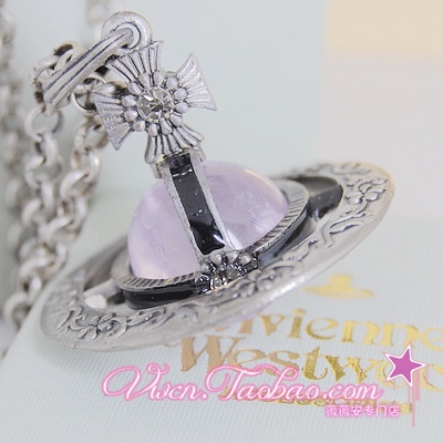 Vivienne Westwood 薇薇安 复古紫水晶土星项链大号