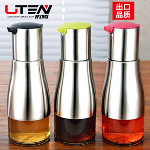 优腾 玻璃油壶 防漏 不锈钢油瓶 防漏油 酱油瓶醋瓶日本厨房用品