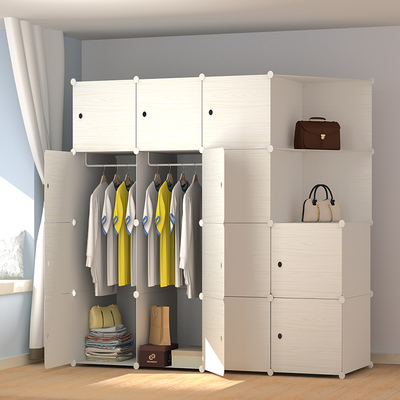 绿芝岛简易衣柜简约现代组装树脂衣橱塑料柜组合卧室收纳储物柜子