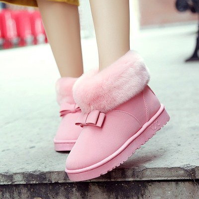 2015冬季新款短靴保暖女靴短筒雪地靴女平底平跟保暖加绒棉鞋子