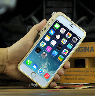 最新款苹果6plus手机壳iphone6手臂边框后盖5s金属防摔弯保护套潮