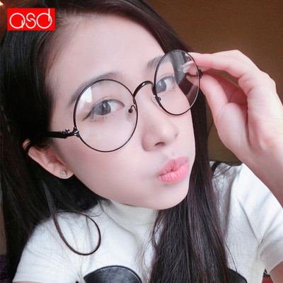 韩国超轻可爱金属圆形平光镜复古女士眼镜框架男款配近视学生眼镜